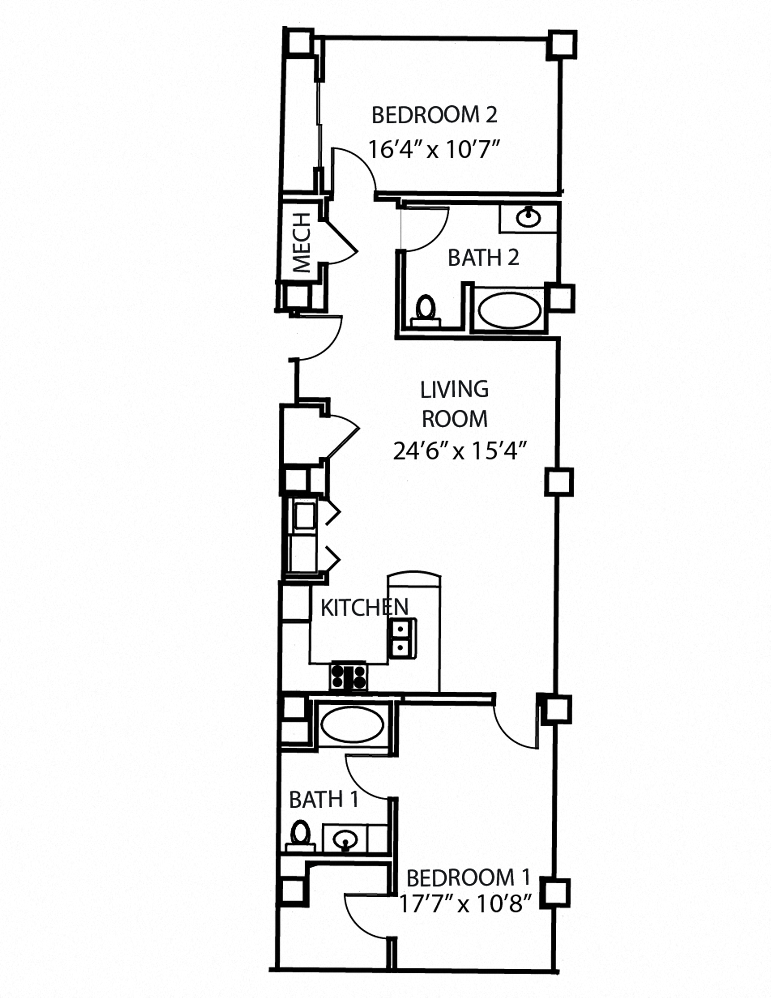 B7 Floor Plan at Residences at Forest Park, Saint Louis, Missouri