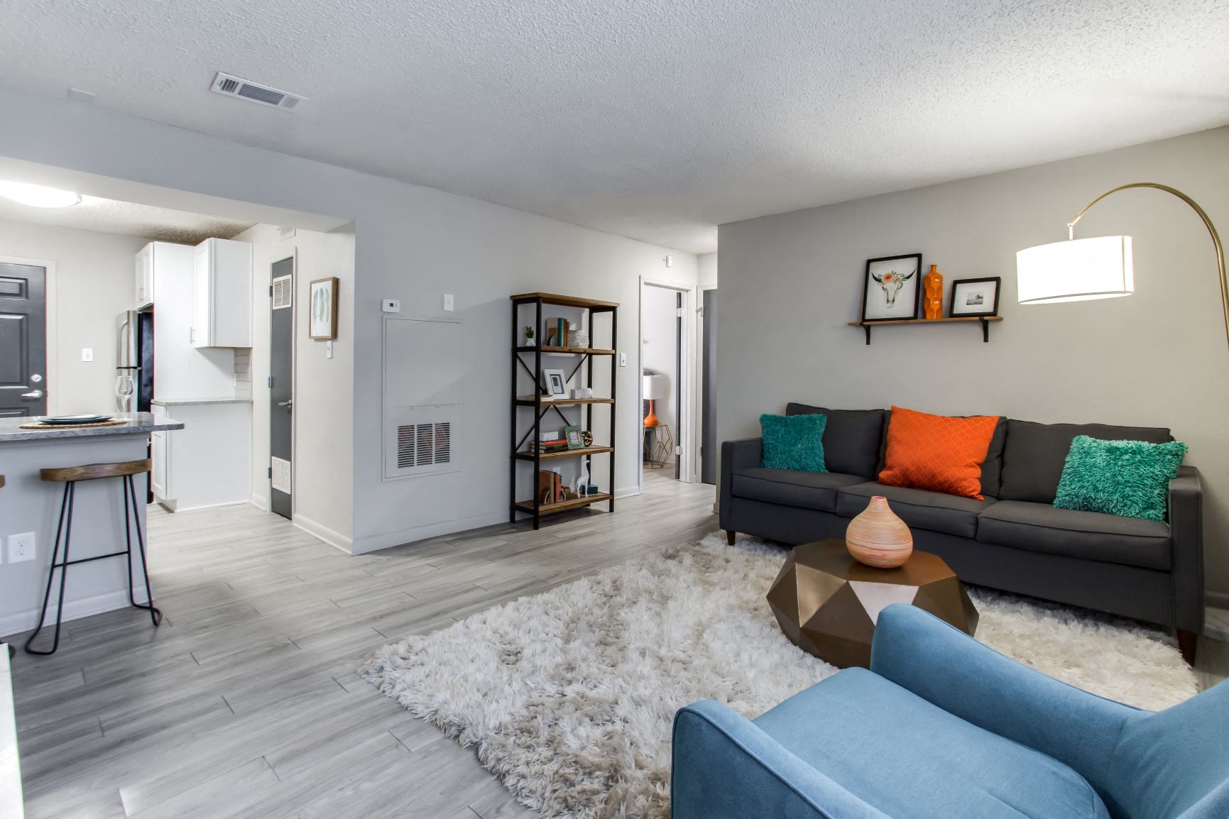 Living Room With Kitchen View at Element at Kirkwood, Atlanta