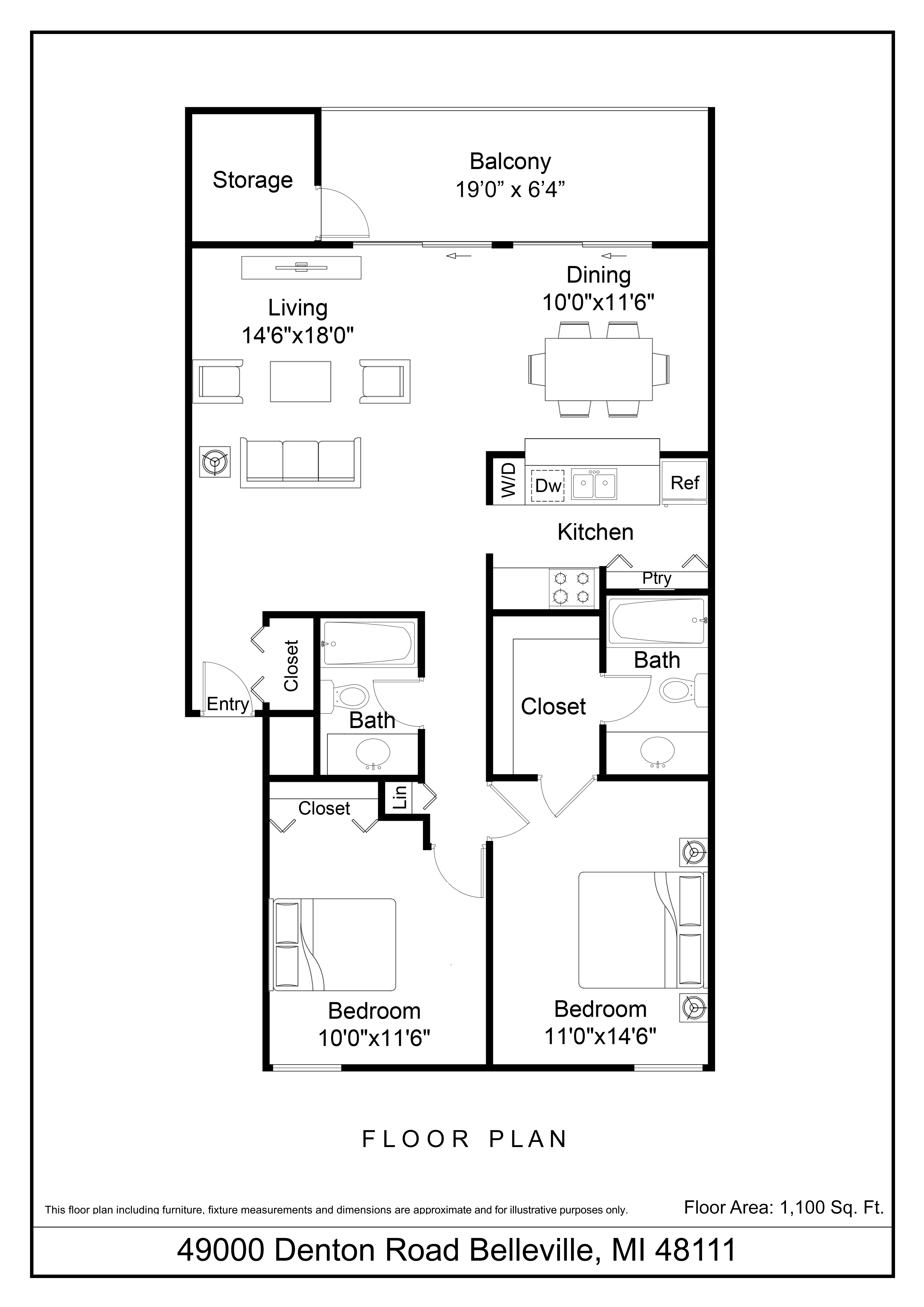 Superior Floor plan at The Waverly, Belleville
