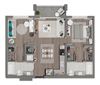 Floor Plan Unit 2/2 Floor Plan - 2 Bedroom / 2 Bathroom Unit