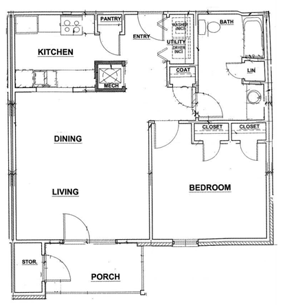 1 Bedroom floorplan