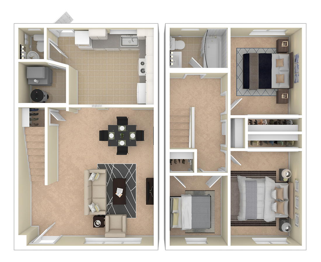 Brookville Townhomes 3 Bedroom w/Attic Brookville Townhomes 3 Bedroom w/Attic Floor Plan