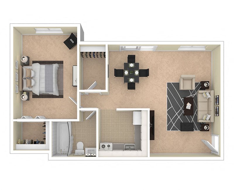 Clermont Apartments 1 Bedroom 800 sq ft Clermont Apartments 1 Bedroom 800 sq ft floor plan