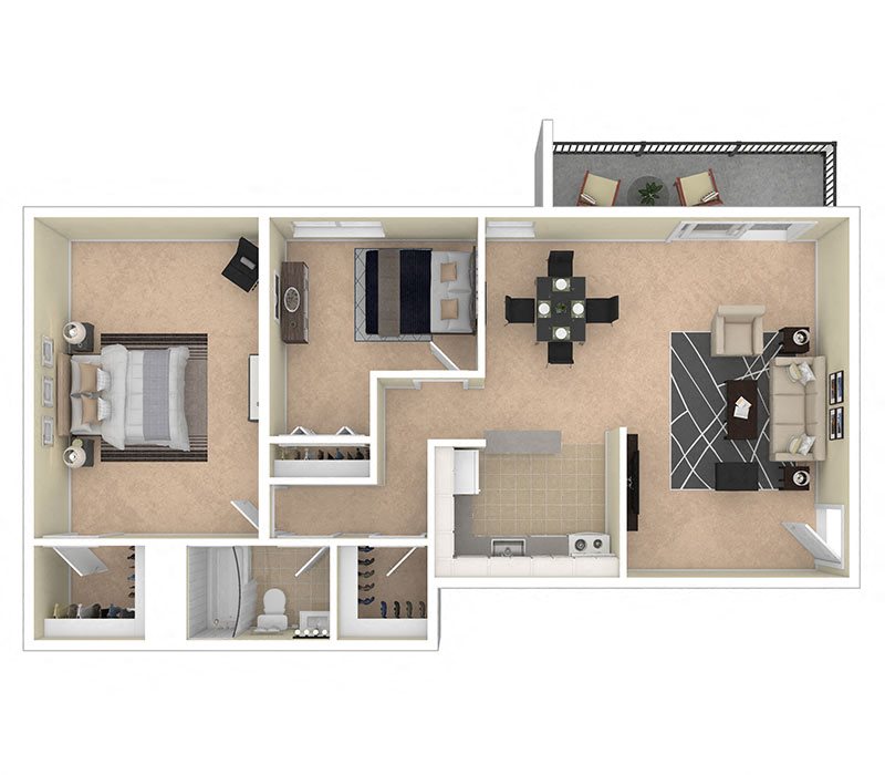Clermont Apartments 2 Bedroom 1000 sq ft Clermont Apartments 2 Bedroom 1000 sq ft floor plan