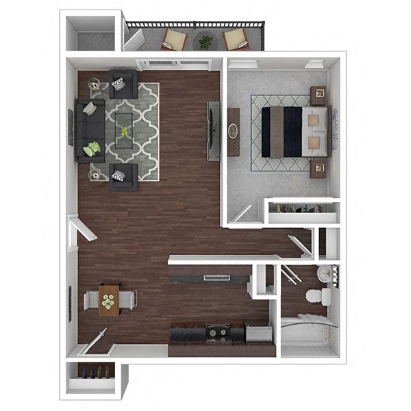 Crane Village 1 Bedroom 1A/1AR/1AF 636 sq ft Crane Village 1 Bedroom 1A/1AR/1AF 636 sq ft floor plan