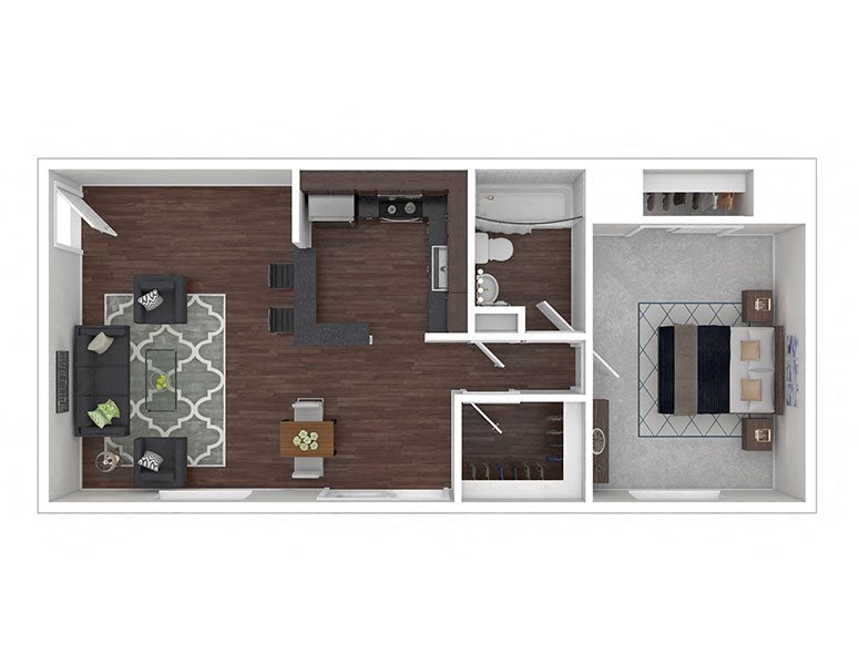 Crane Village 1 Bedroom 1C/1CR/1CX 656 sq ft Crane Village 1 Bedroom 1C/1CR/1CX 656 sq ft floor plan