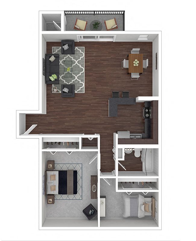 Crane Village 2 Bedroom 2A/2D 875 sq ft Crane Village 2 Bedroom 2A/2D 875 sq ft floor plan