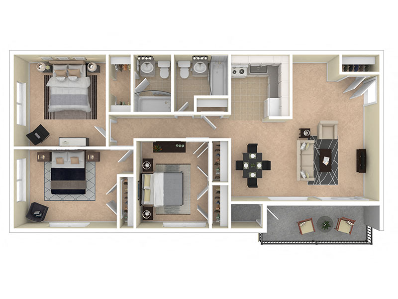 Del Vista Apartments Three Bedroom