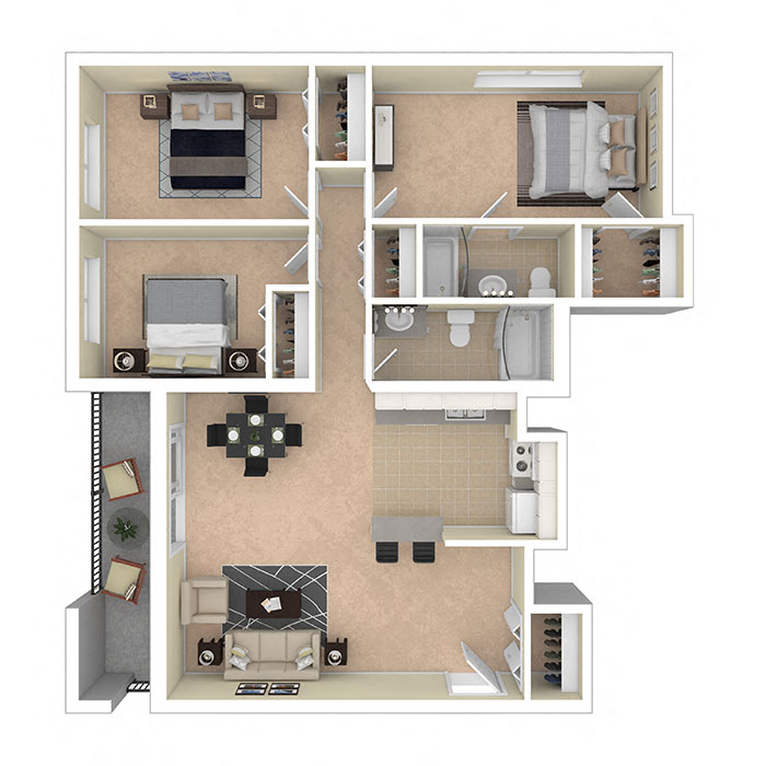 Hertitage Park Three Bedroom 1099 A Hertitage Park Apartments Three Bedroom