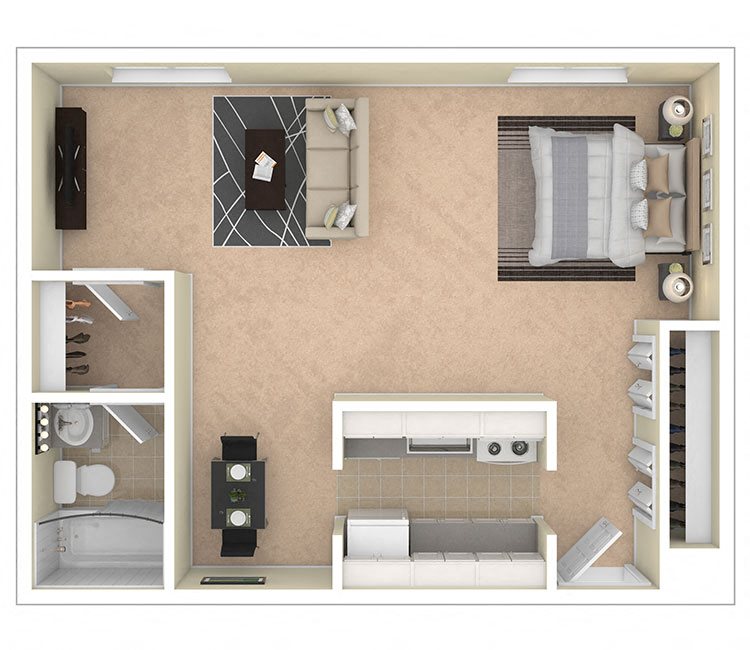 Laurel Village Apartments Studio 675 sq ft Laurel Village Apartments Studio 675 sq ft floor plan