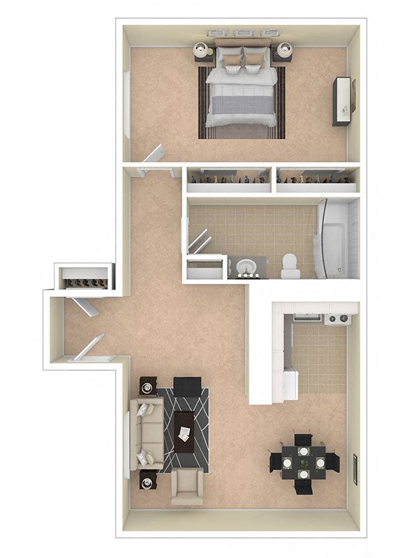 Lilly Garden One Bedroom A Floor Plan Lilly Garden Apartments One Bedroom A Floor Plan