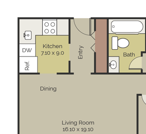 Two Bedroom Floor Plan New Brookside Two Bedroom Floor Plan
