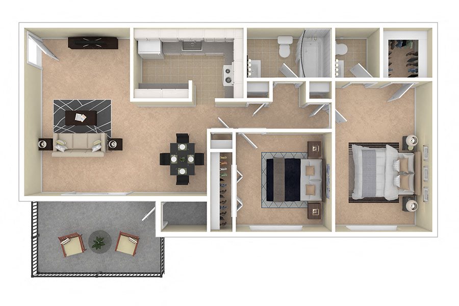 Spring Ridge Apartments Two Bedroom 991 sq ft Spring Ridge Apartments Two Bedroom 991 sq ft floor plan