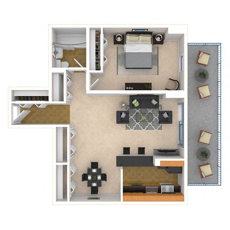 Steward Tower Apartments 1 Bed 612 sq ft Steward Tower Apartments 1 Bed 612 sq ft floor plan