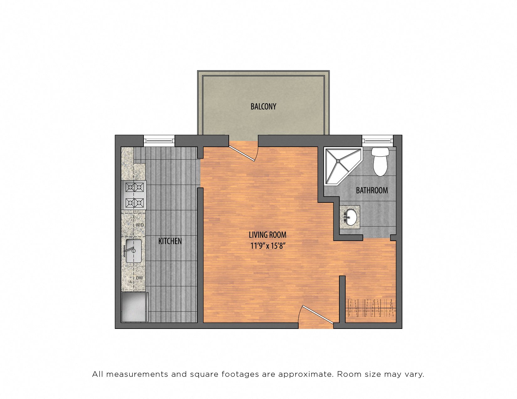 The Metropolitan Tier 18 Studio The Metropolitan Apartments Tier 18 Studio Floor Plan
