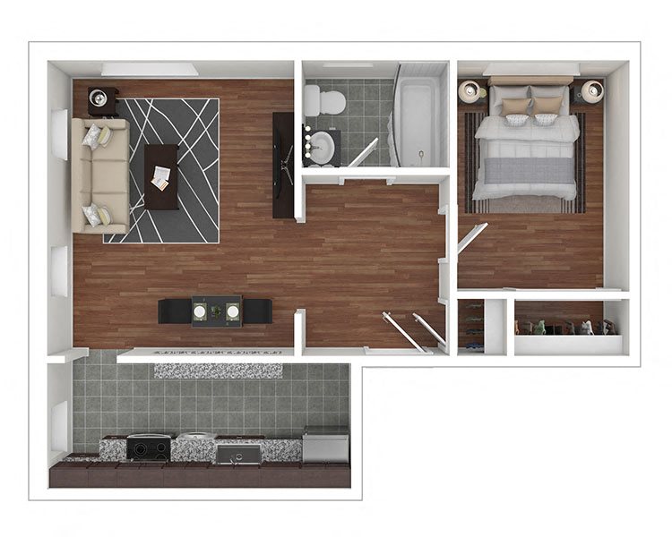 The Metropolitan Apts 1 Bedroom 590 sq ft The Metropolitan Apts 1 Bedroom 590 sq ft floor plan