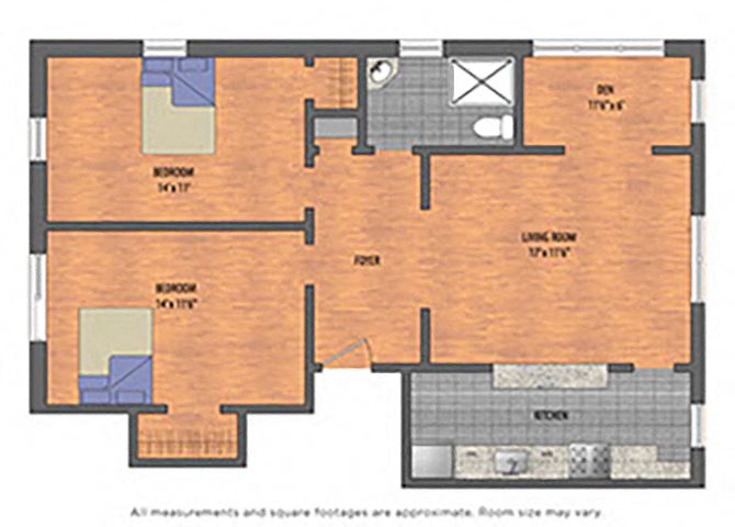 The Metropolitan Tier 23: 2 Bedroom with Den The Metropolitan Tier 23: 2 Bedroom w/ Den Floor Plan