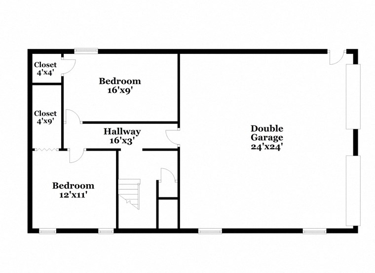 a floor plan of a home with a bedroom and a living room