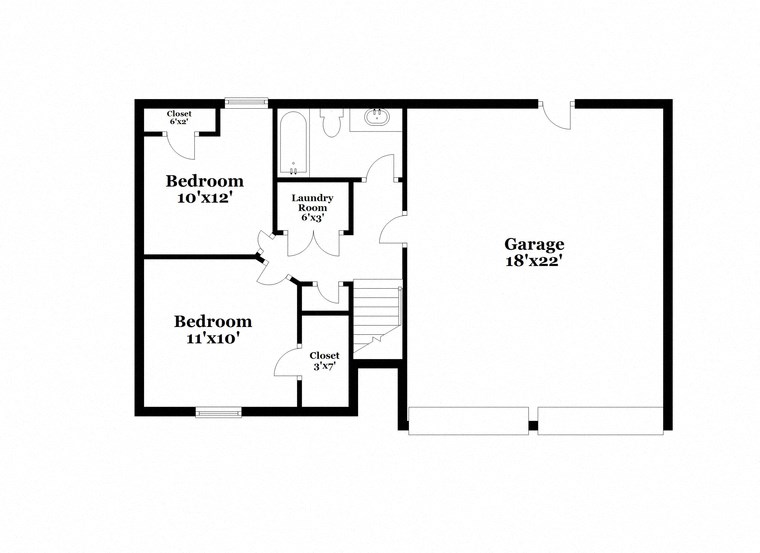 a floor plan of a house with a bedroom and a living room