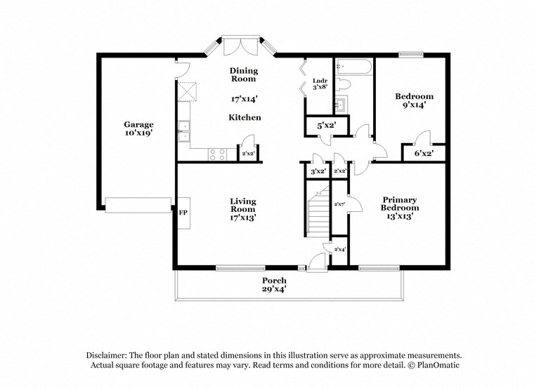 the floor plan and level diagrams in this residence serve as an approximation of a typical