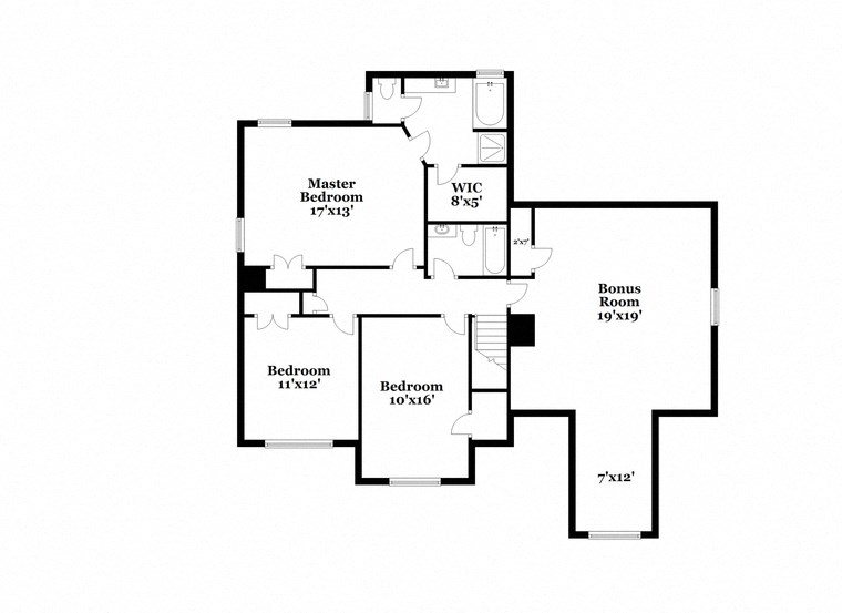 a floor plan of a house with two floors and two bedrooms