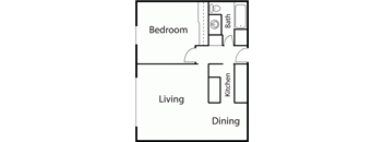 1 Bed 1 Bath B