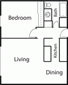 1 Bed 1 Bath B