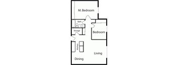 2 Bed 1 Bath B