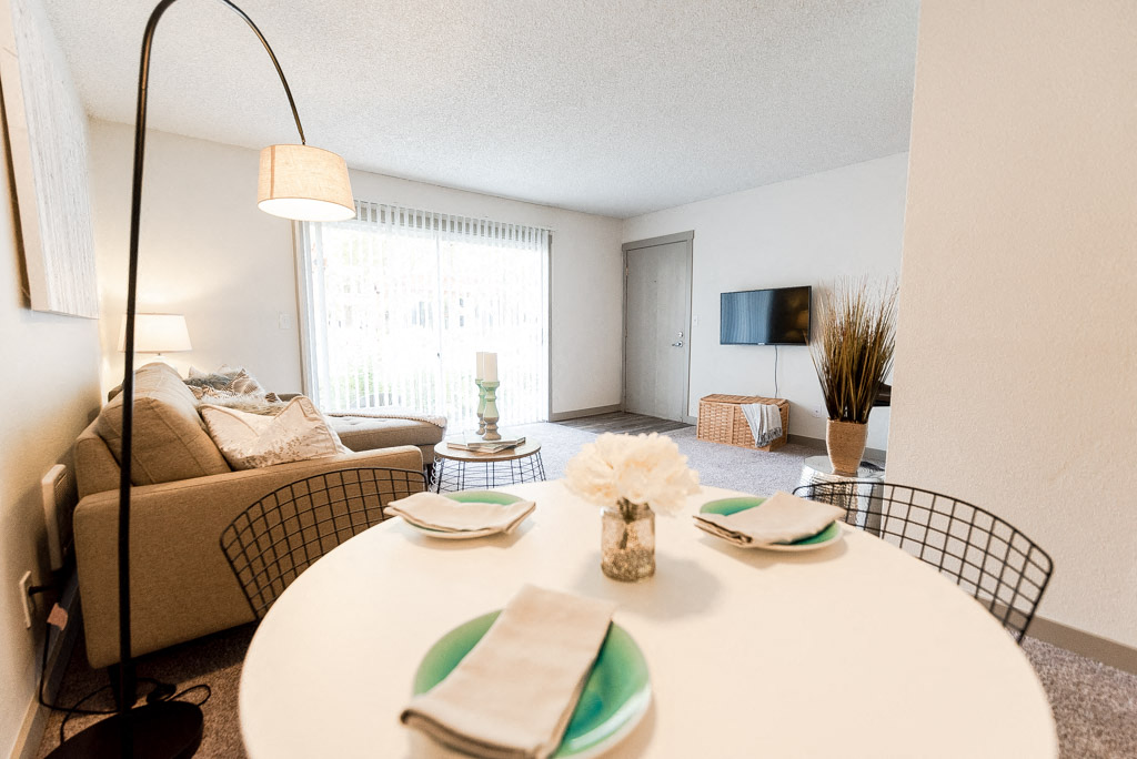 Kent Apartments - Driftwood Apartments - Dining Room and Living Room