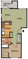 1 Bed 1 Bath