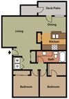 2 Bed 1 Bath