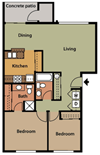 2 Bed 2 Bath