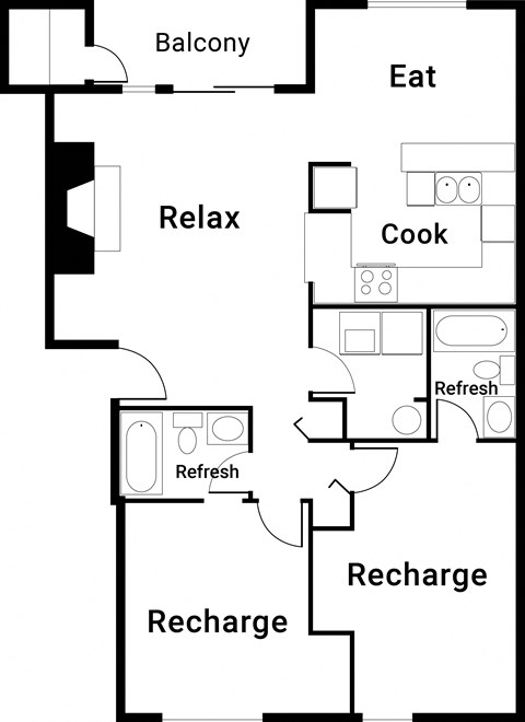 The Denali / 2 bed / 2 bath