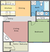 1 Bed 1 Bath