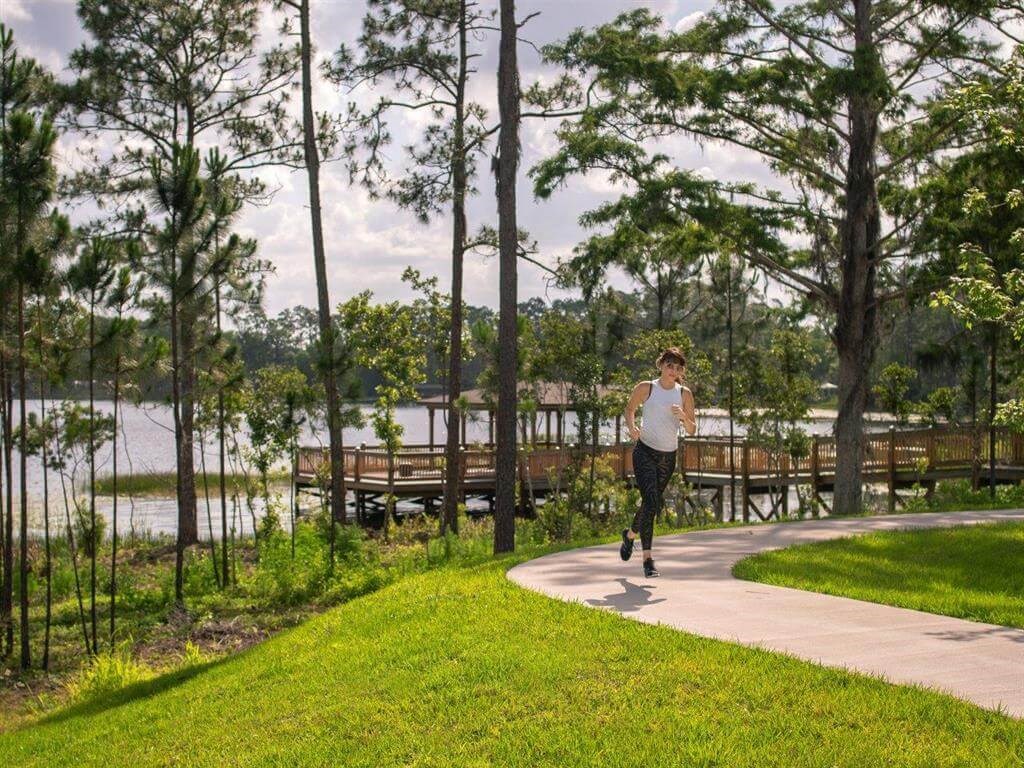 Walking and bike path around the community