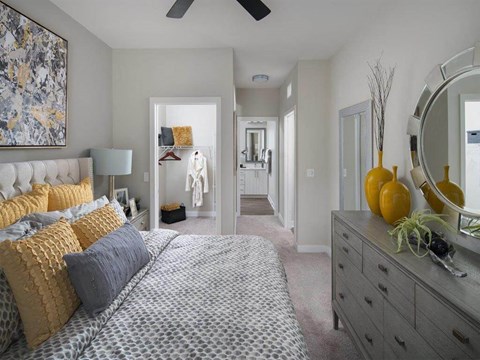 Master bedroom with closet at Retreat at Nona Place, Orlando, FL