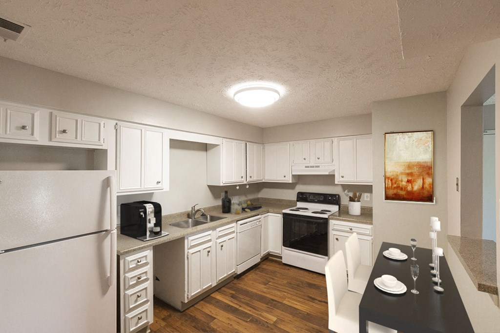 the preserve at ballantyne commons apartment kitchen and dining area