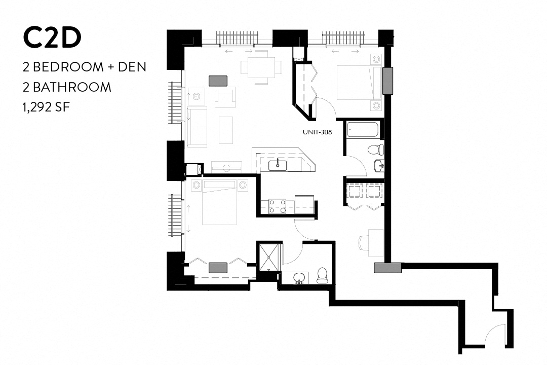 2 Bedroom w/Den C2d