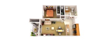 1A 1 Bedroom 1 Bathroom Floor Plan
