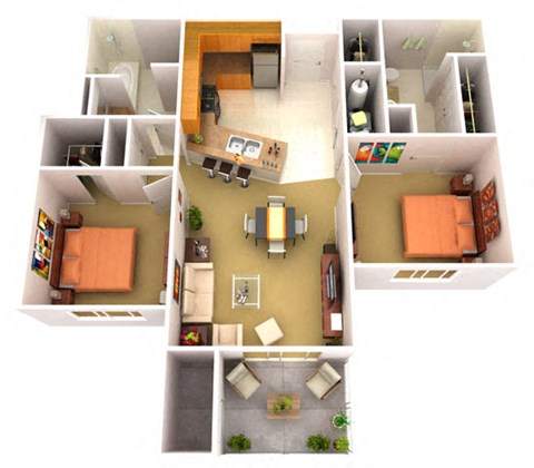 2B 2 Bedroom 2 Bathroom Floor Plan 2B 2 Bedroom 2 Bathroom Floor Plan