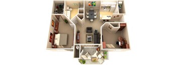 Douglas Fir Two Bedroom One Bathroom Floor Plan for Rent in Fairfield, CA