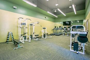 Fitness Center with Free Weights at Suisun City Apartments