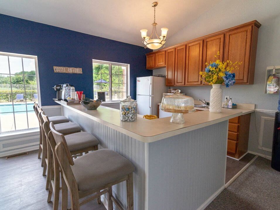 kitchen in clubhouse dining area