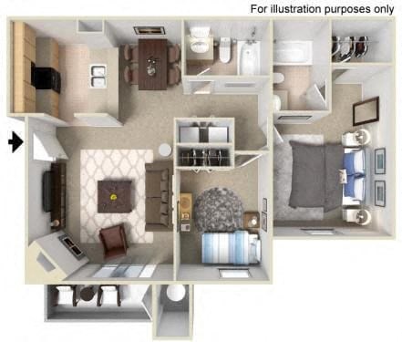 2 bedroom apartment floor plan