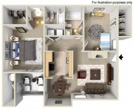 2 bedroom apartment floor plan