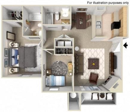 2 bedroom apartment floor plan