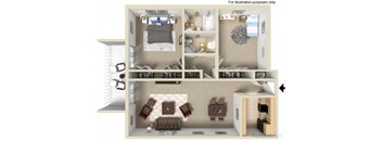 two bed apt floor plan