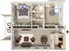 two bed apt floor plan