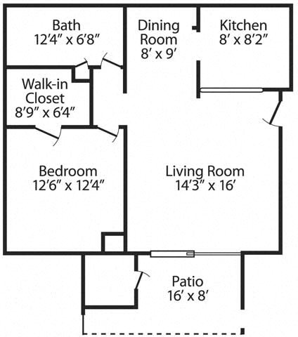 1 bed A Floor Plan 2