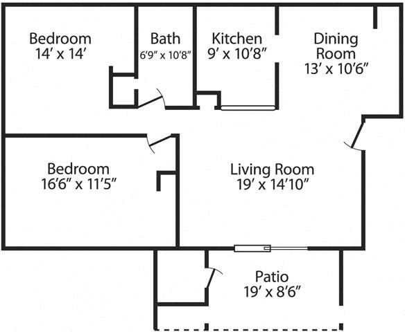 2 bed Floor Plan 1